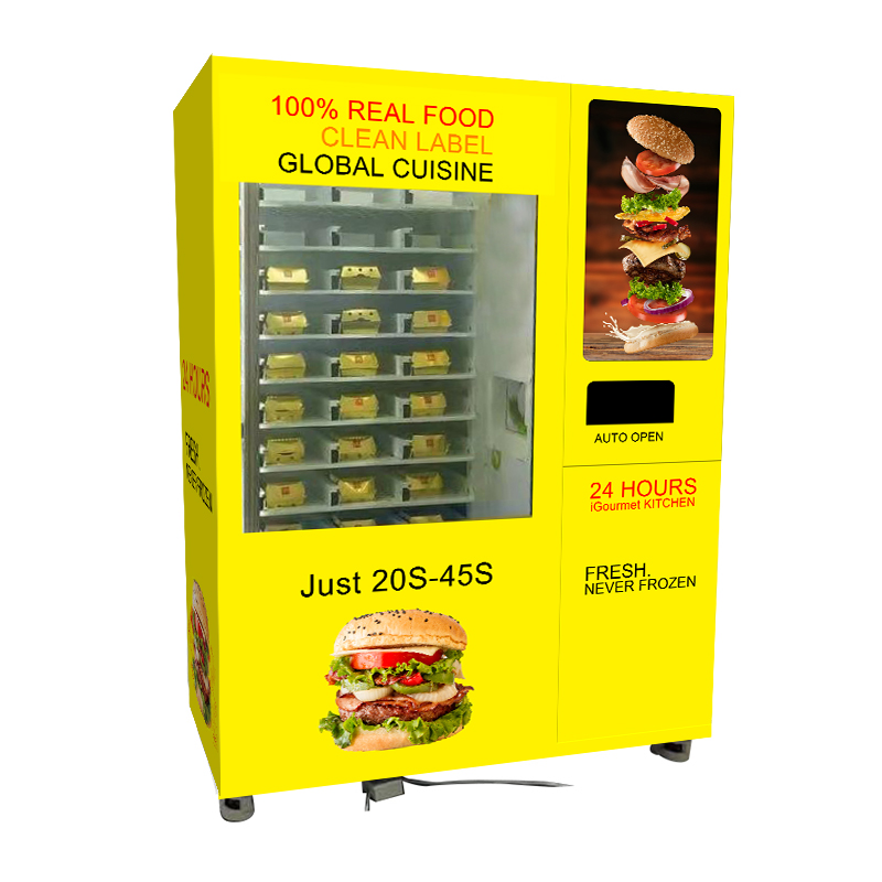 Máquina de venda automática de hambúrguer quente em Moscou